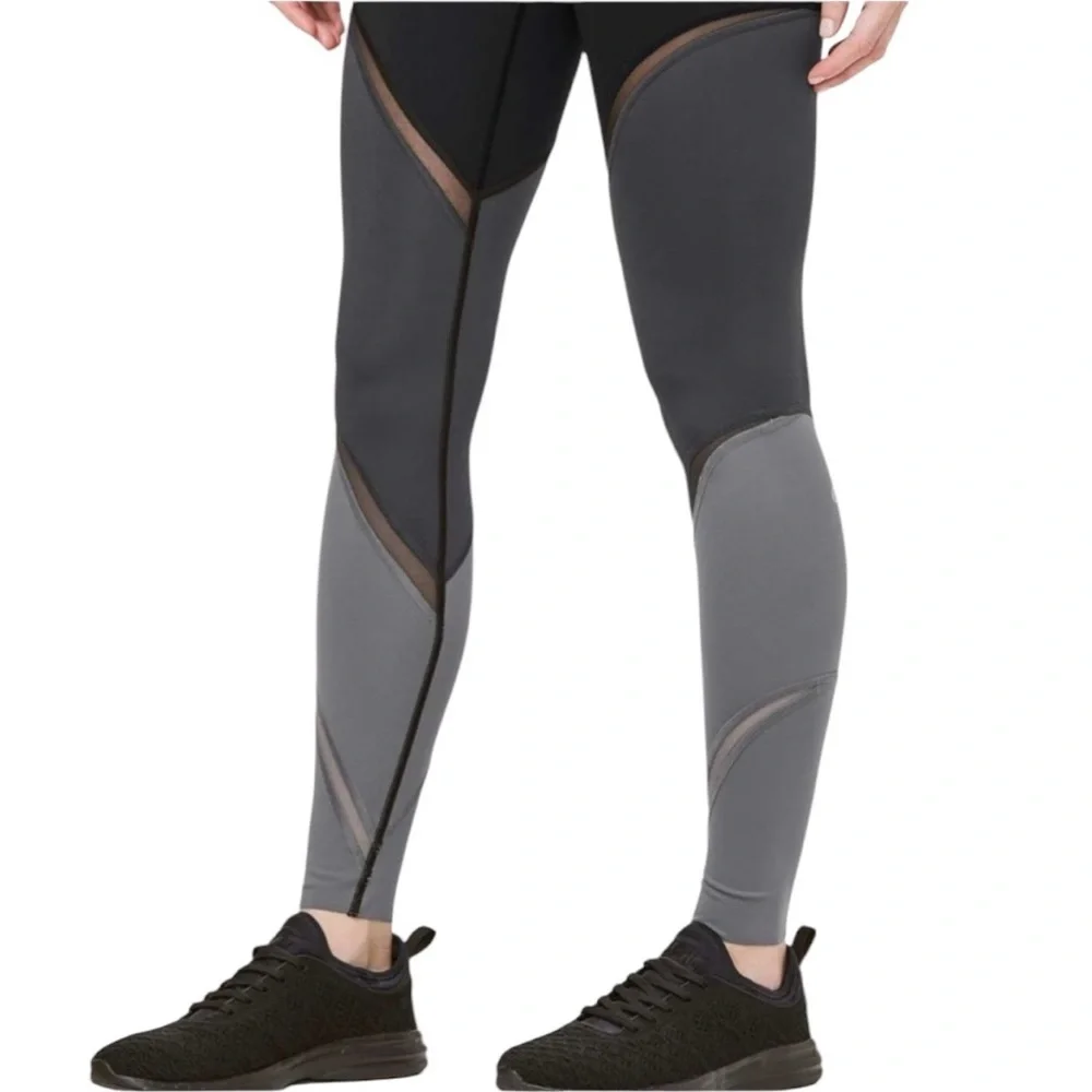Lululemon Colour Me Ombré Tights Gray Obsidian Mesh Size 10 28” - Picture 2 of 9